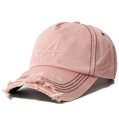 New Women Washed Cotton Cap Letter-A Embroidery Vintage Baseball Caps Female