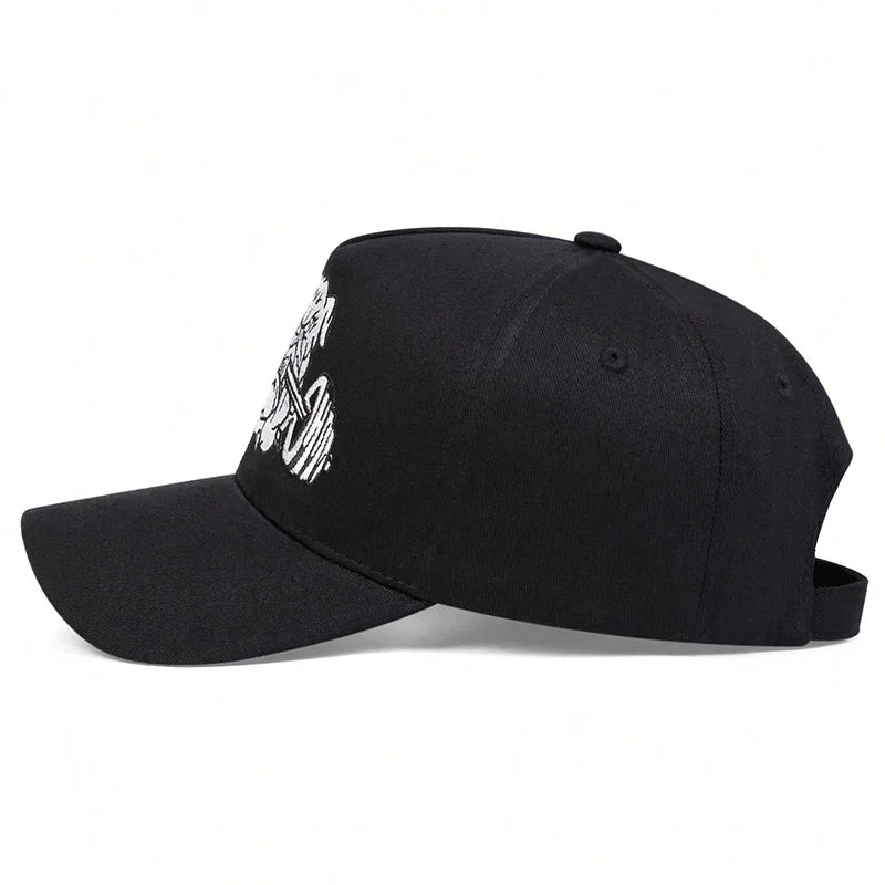 Unisex Bulldog Dumbbells Embroidery Baseball Caps