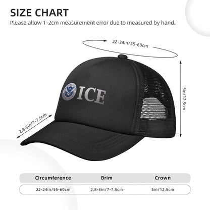 Immigration and Customs Enforcement ICE Trucker Cap Mesh Baseball Caps