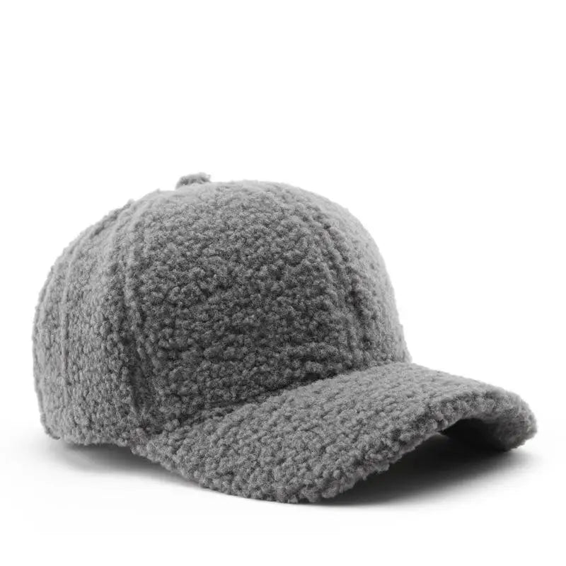 Autumn Winter Baseball Cap Women Artificial Lamb Wool