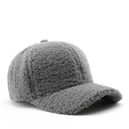 Autumn Winter Baseball Cap Women Artificial Lamb Wool