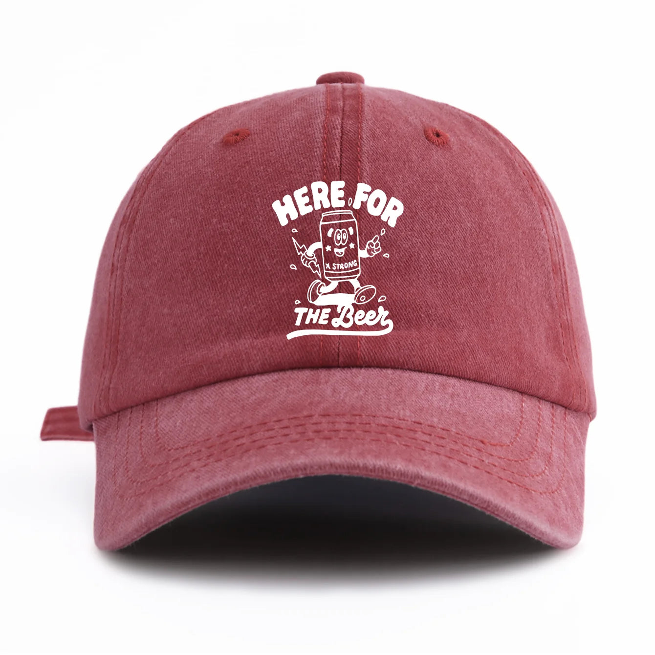 THE BEER Print Washed Baseball Cap For Adults