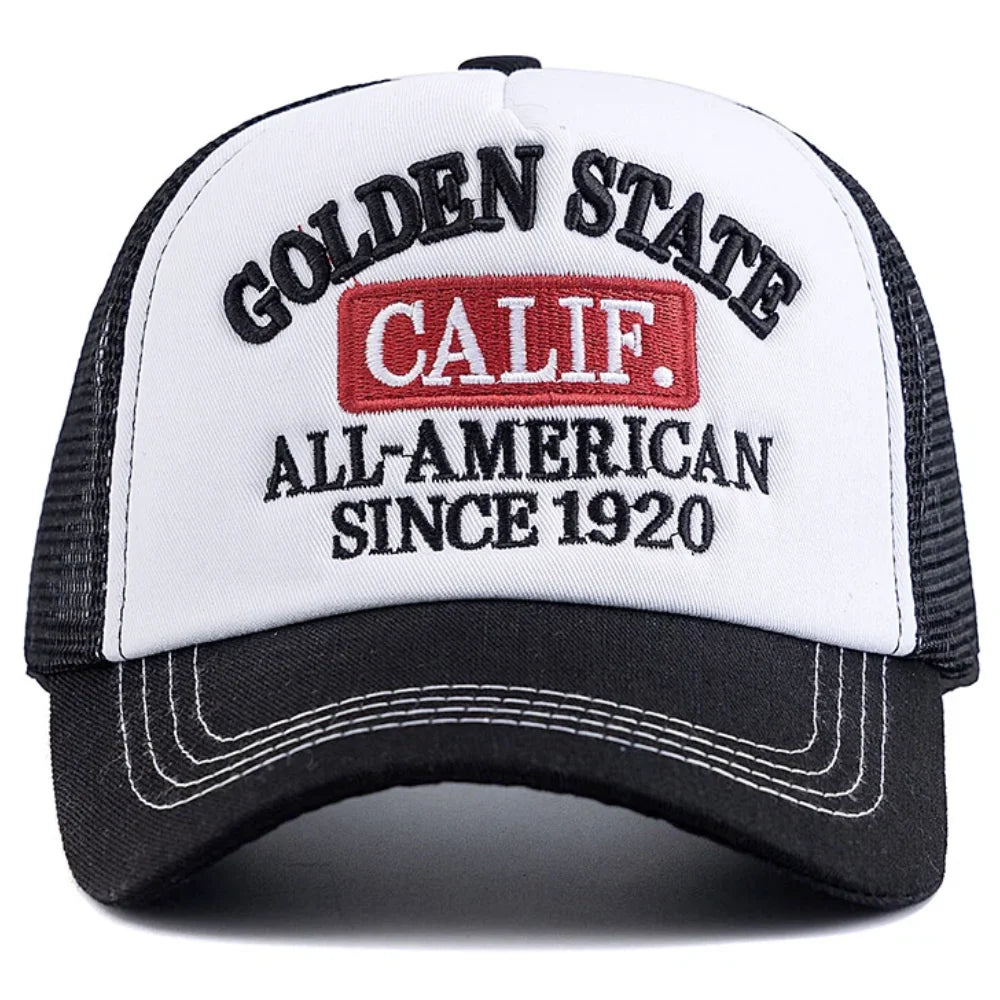 Golden State California Embroidered Mesh Baseball Cap
