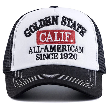 Golden State California Embroidered Mesh Baseball Cap
