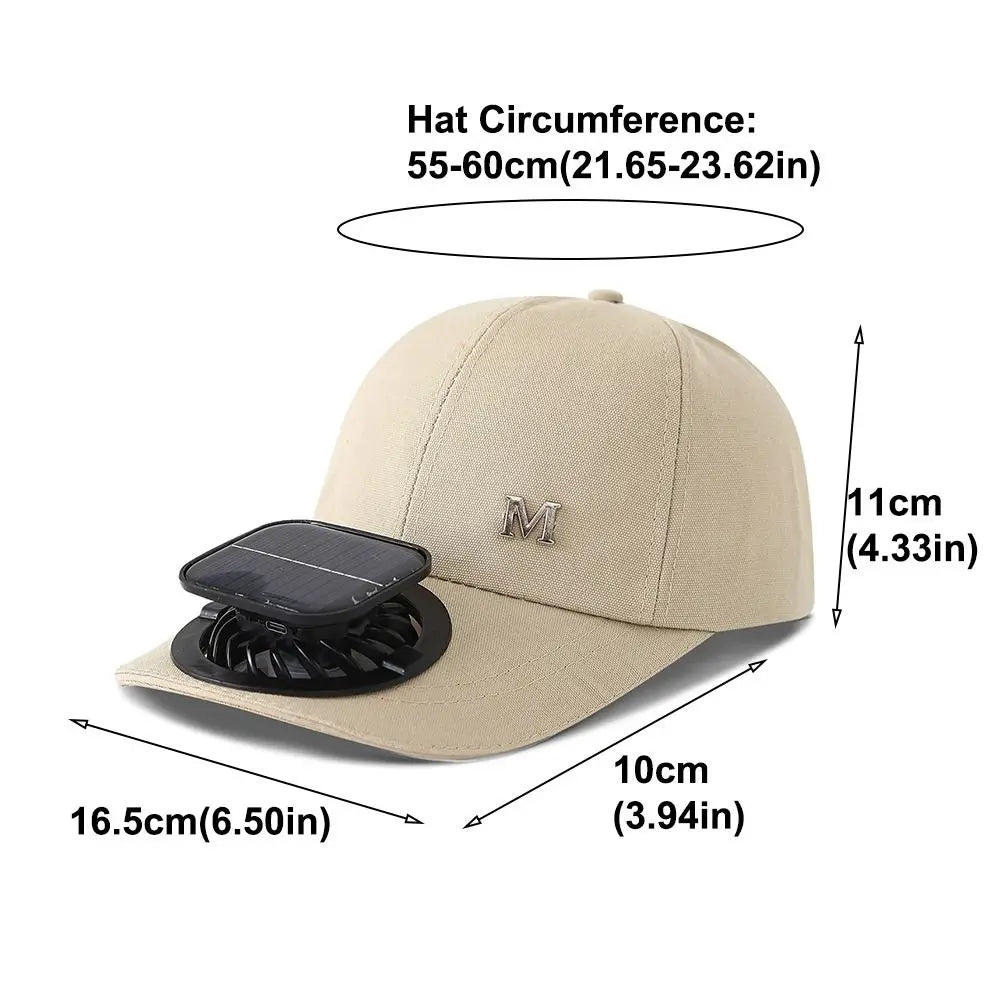 Fashion With Solar Powered Fan Baseball Cap