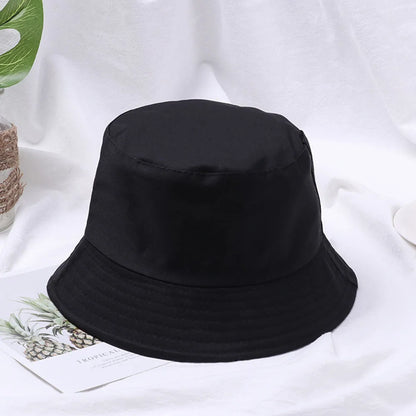 Fashion Cotton Bucket Hats Summer Foldable Sunscreen Panama Hat Solid Color
