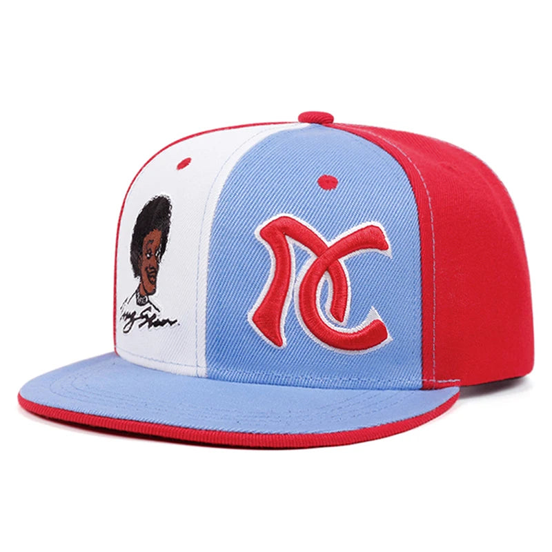New Flat Edge Hat AC Embroidered Color Blocked Snapback Hat