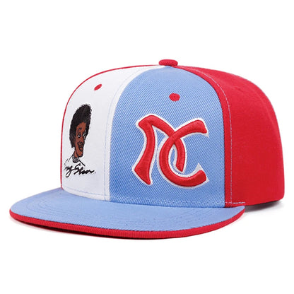 New Flat Edge Hat AC Embroidered Color Blocked Snapback Hat