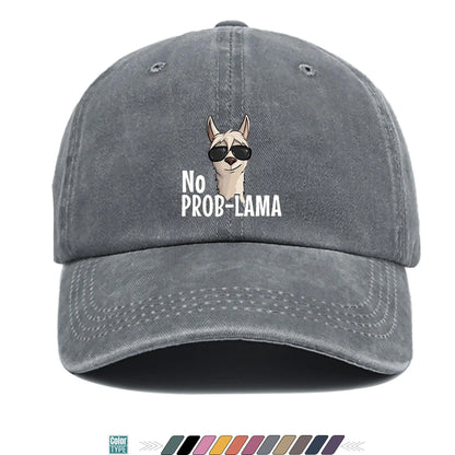 No Prob-Lama Print Trucker Baseball Cap
