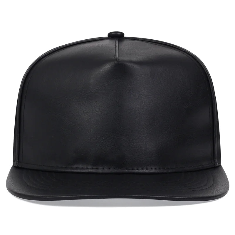 Solid Leather Snapback Hat Men Women Adjustable Baseball Cap Sport Hip Hop Golf Caps Male Female