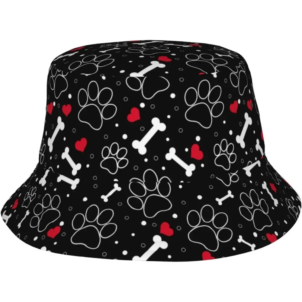 Dog Paw Fisherman Cap Hip Hop Gorras Summer Unisex Printing Bucket Hat