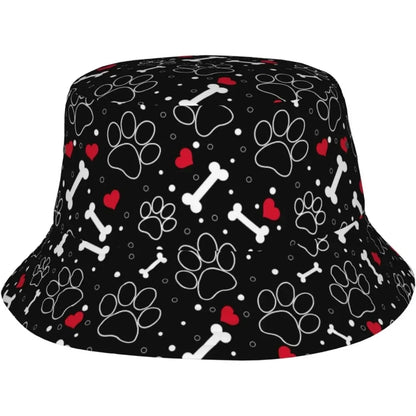 Dog Paw Fisherman Cap Hip Hop Gorras Summer Unisex Printing Bucket Hat