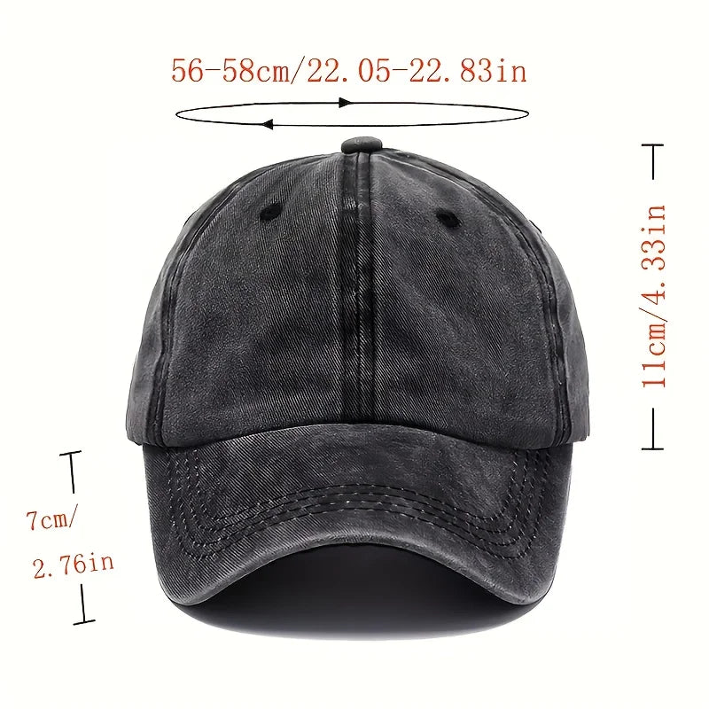 Trendy Cute Cat Print Washed Vintage Soft Top Sunshade Baseball Cap