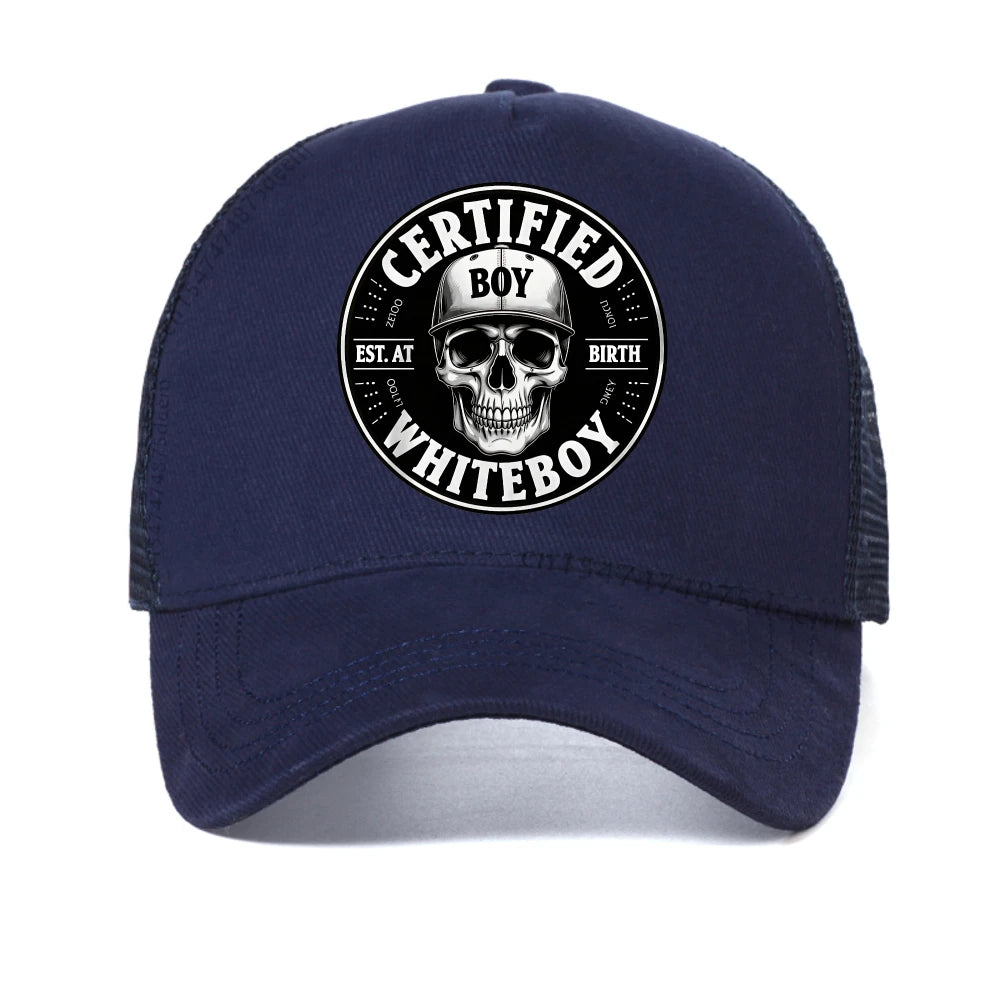 Certified Bold Skull Whiteboy Printed Baseball Cap