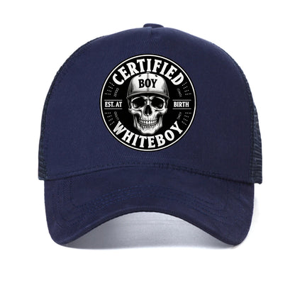 Certified Bold Skull Whiteboy Printed Baseball Cap