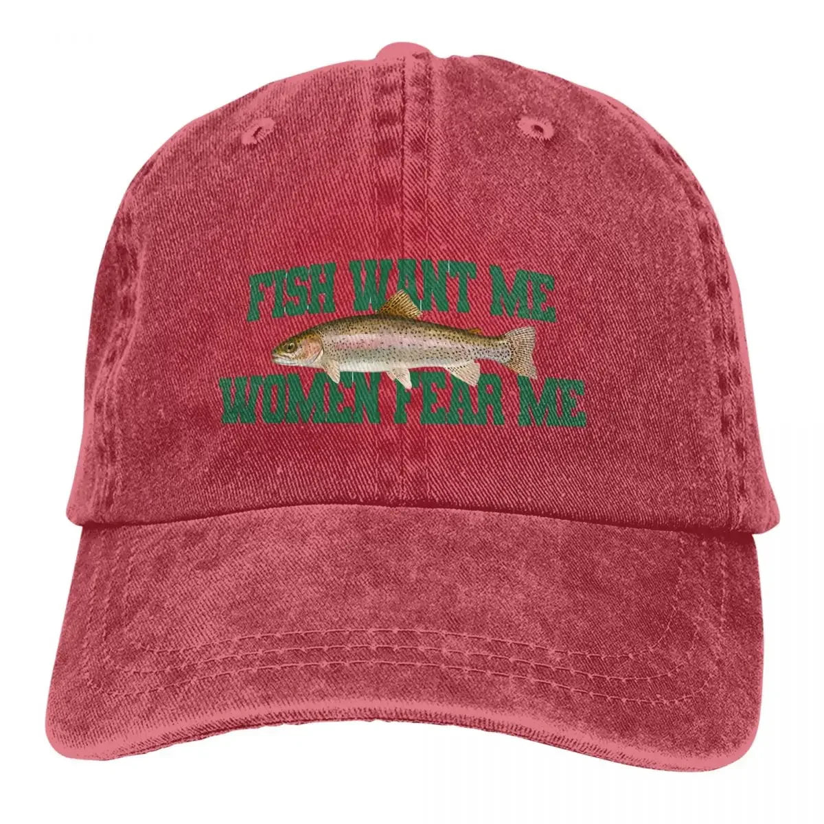 Pure Color Dad Hats Fish Want Me Women Fear Me Meme Classic Baseball Caps