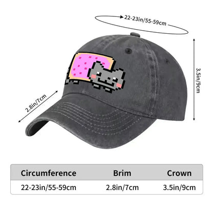 A Men'S Pixel Donut Cat Baseball Cap