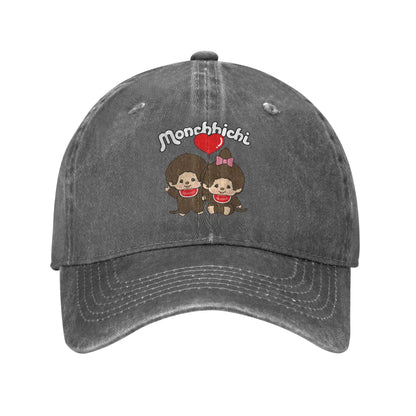 Washed Baseball Cap Monchhichi Valentine's Day C Summer Hip Hop Hats