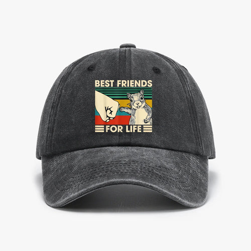 Funny Retro Vintage Squirrel Best Friend for Life Baseball Cap