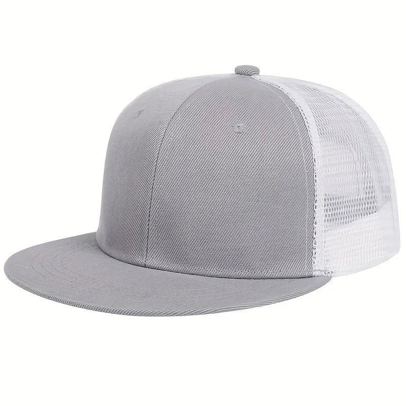 Unisex Solid Color Splicing Hip-Hop Hats Spring Autumn Adjustable Snapback Caps