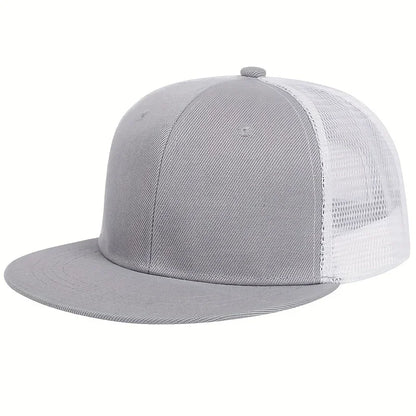 Unisex Solid Color Splicing Hip-Hop Hats Spring Autumn Adjustable Snapback Caps