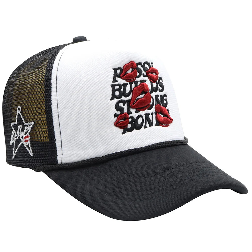 American Style Letters Lip Embroidered Baseball Hats Men Women