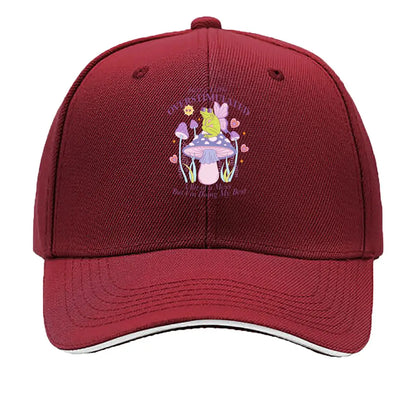 Just A Little Overstimulated Frog Mushroom Doing My Best Sandwich Baseball Cap