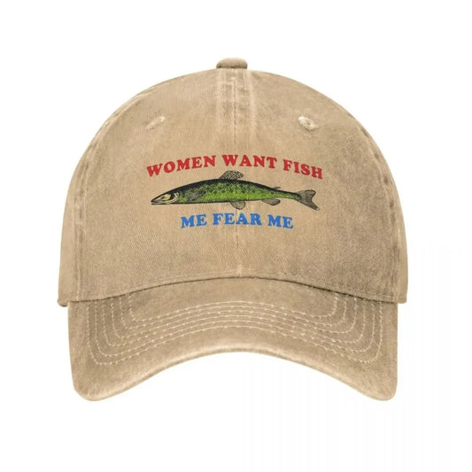 Women Want Fish Me Fear Me Baseball Cap