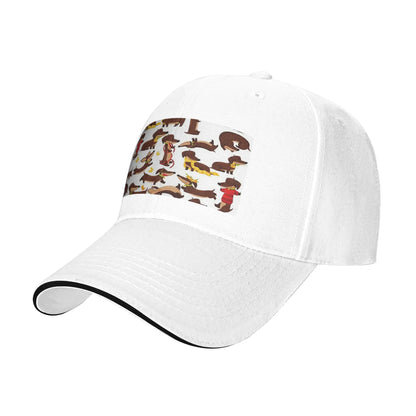 Funny Dachshund A Cute Cartoon Dog Pattern Cap Baseball Caps