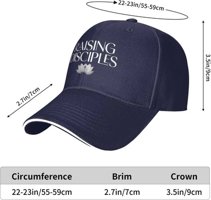 Raising Disciples Lotus Baseball Cap Polyester Casual Unisex Adjustable Sports Hat