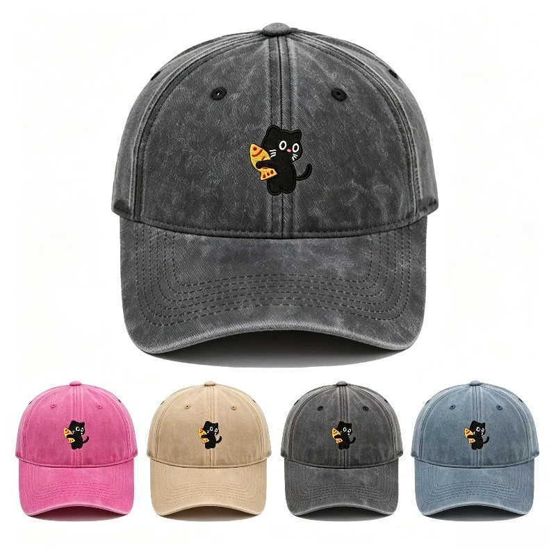 Pizza Cat Corduroy Baseball Cap