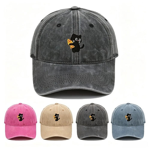 Pizza Cat Corduroy Baseball Cap