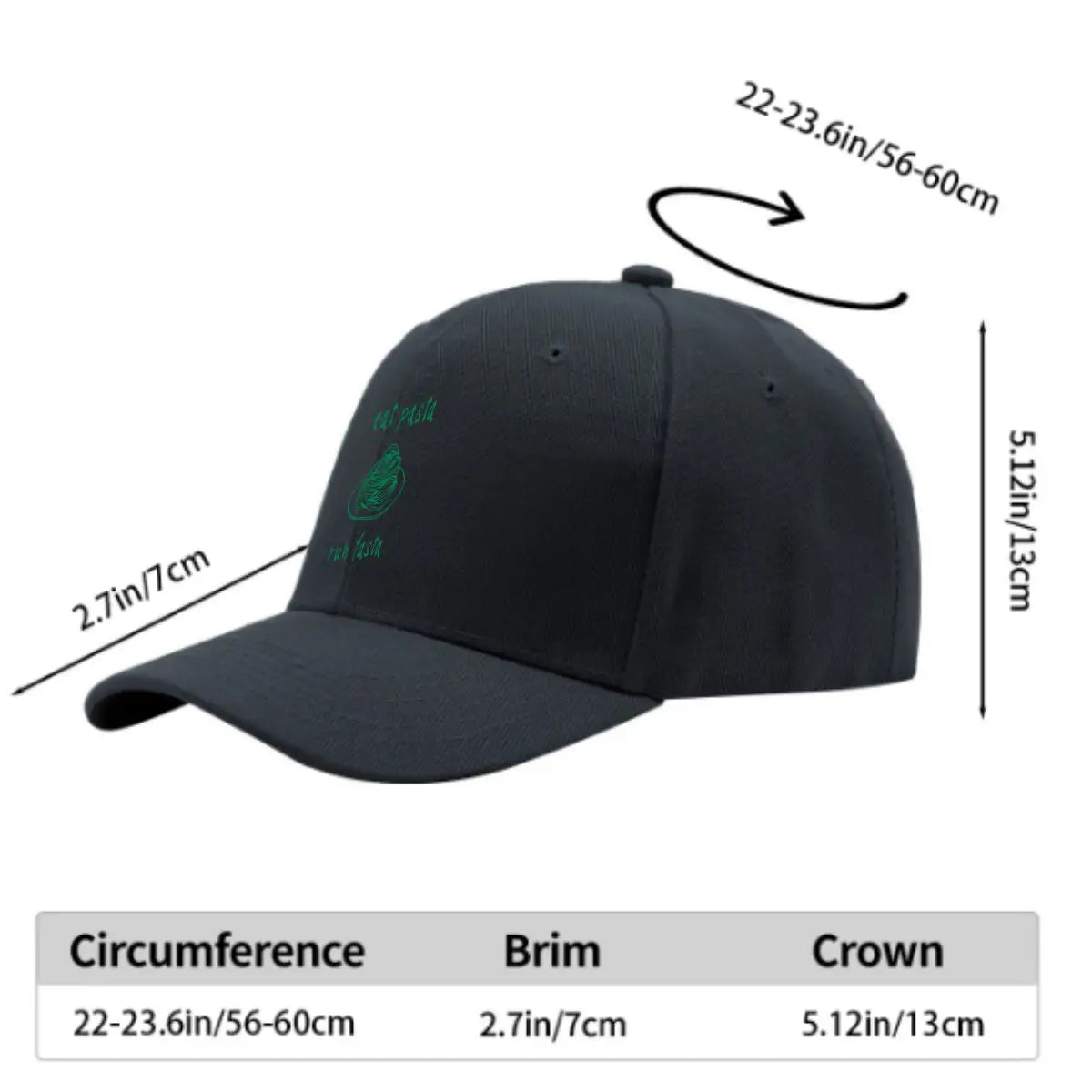 Pink Baseball Cap Eat Pasta Run Fasta Baseball Cap