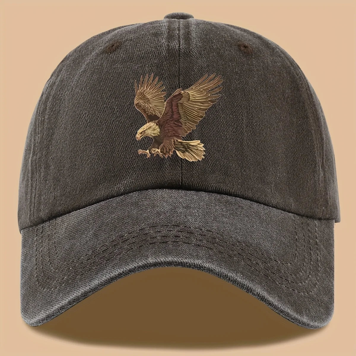 Eagle Print Baseball Cap Adjustable For Both Men And Women