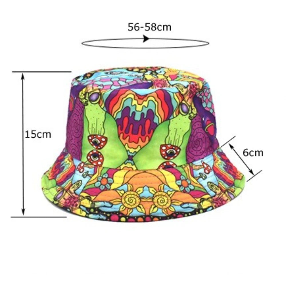Fashion Floral Print Hip Hop Street Bucket Hat