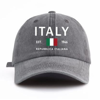 ITALY Print Washed Baseball Cap For Adults
