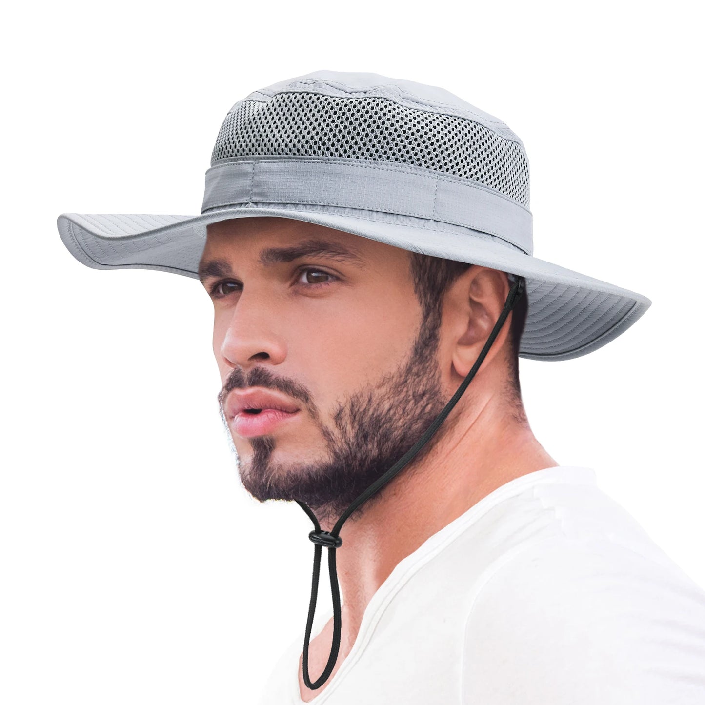 Jangoul Men Outdoor Mesh Bucket Hat