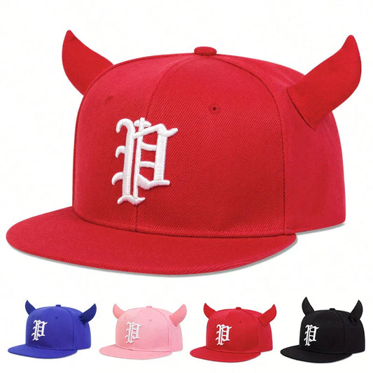Unisex Personality Letter Embroidery Ox Horn Hip-hop Hats