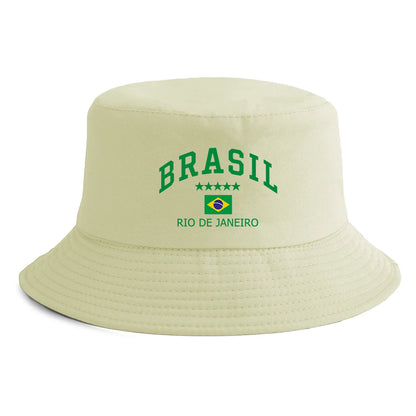 Unisex Brasil Rio de Janeiro Flag Print Bucket Hat