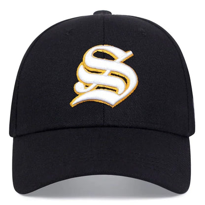 Unisex S Letter Side Tiger Embroidery Baseball Caps