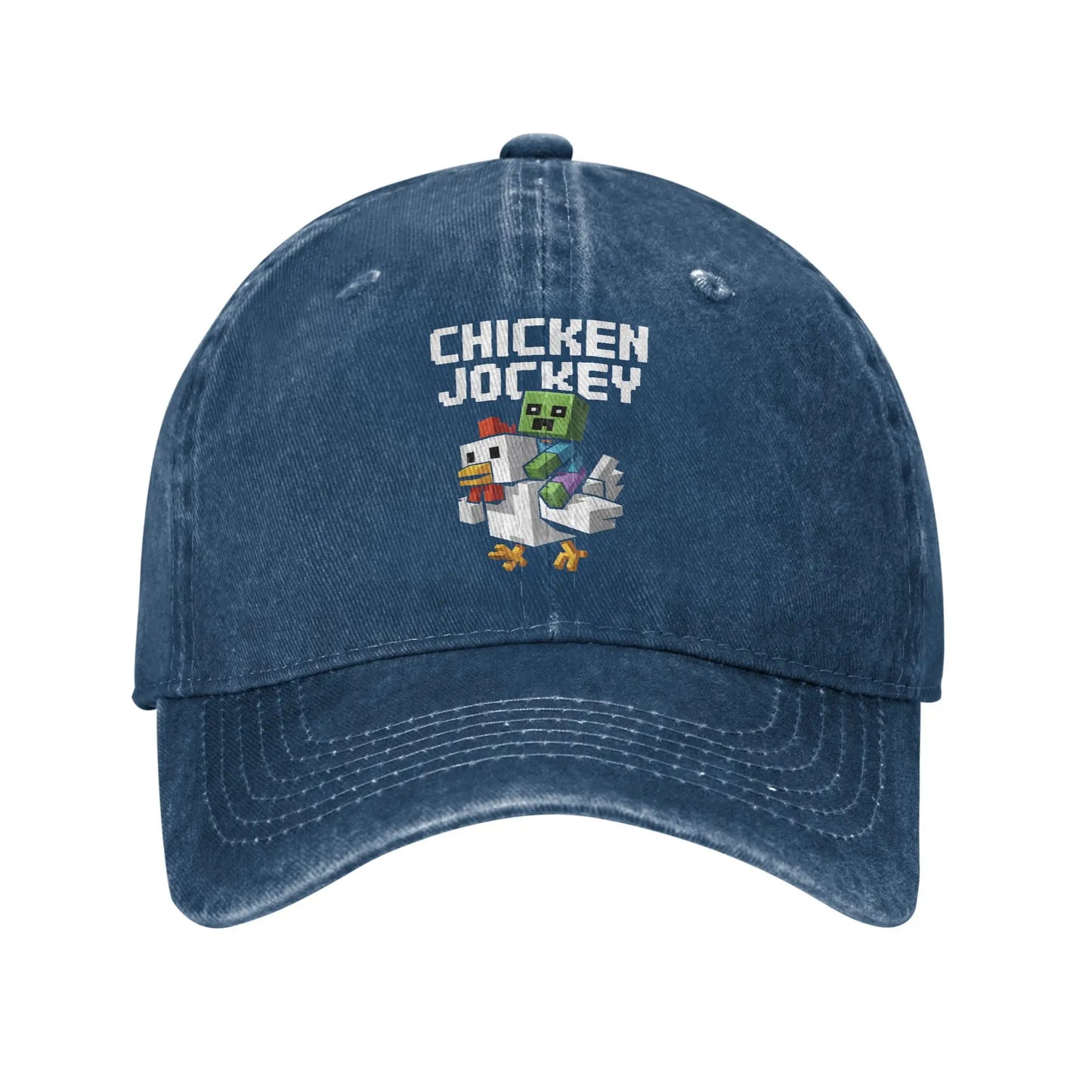 Chicken Jockey Zombie Pixel Art Zombie Movie Wear Baseball Caps