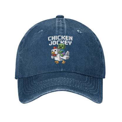 Chicken Jockey Zombie Pixel Art Zombie Movie Wear Baseball Caps