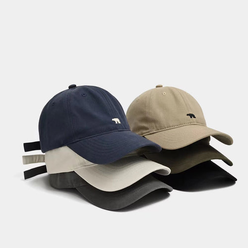 Summer Versatile Polar Bear Embroidered Baseball Cap With Large Brim For A Small Face