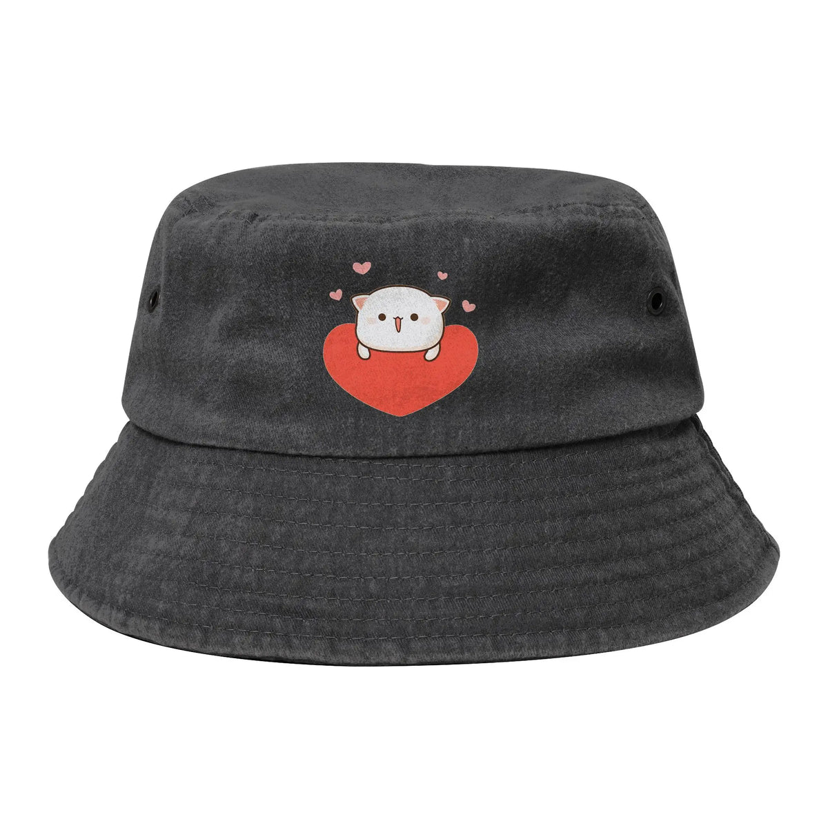 Peach And Goma Love Call Bucket Hat Vocation Mochi Cat