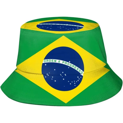 Brazil Flag Fisherman Cap Hip Hop Printing Bucket Hat