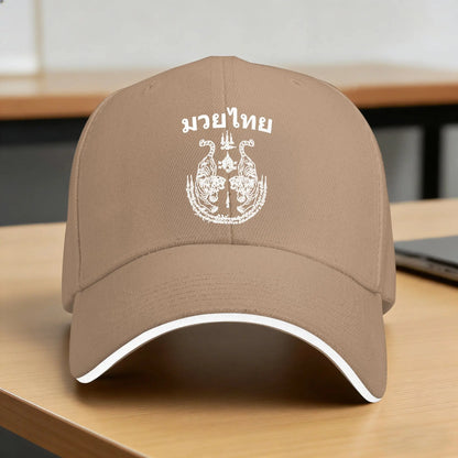 Summer Muay Thai Language Sak Yant Art Tattoo Twin Tiger Baseball Cap