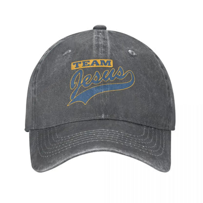 New Christian Team Jesus Denim Baseball Caps Snapback Sun Hat Women Men