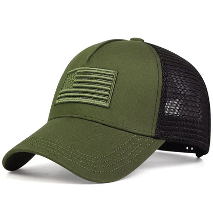 Flag Mesh Baseball Cap Summer Breathable Hat