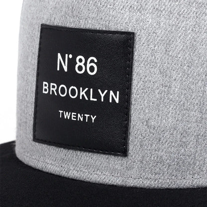 Men Women BROOKLYN Baseball Cotton Adjustable Snapback Hat Leather Label N86