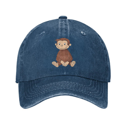 Curious George Washed Denim Cap Casual Baseball Hats